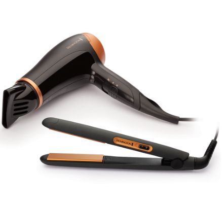 Remington Haircare Gift Pack - 2000W Hair Dryer - Beige/Black