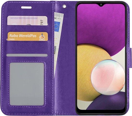 BASEY. Book Case for Samsung Galaxy A22 5G - Purple