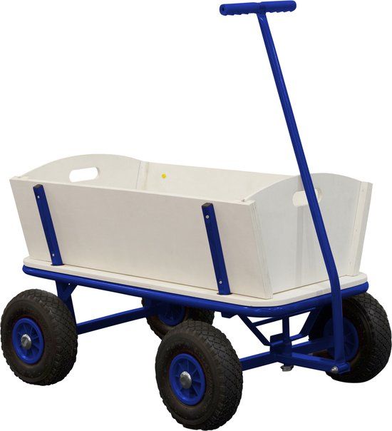 Sunny Billy Beach Wagon Blauw - Houten bolderkar met luchtbanden - 100 kg