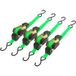 Wiltec - Jeu de 4 sangles d'arrimage 320 Dan Pes 3x25mm traction crochet en forme S avec tendeur à cliquet
