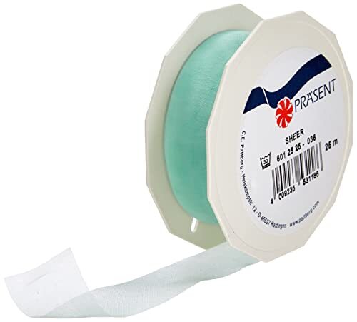 Präsent Organza lint, mintgroen, 25 m x 25 mm