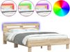 vidaXL Bedframe met hoofdeinde Sonoma 137 x 190 cm Bewerkt hout