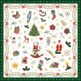 Ambiente Kerst thema servetten - 20x - met kerstfiguren - 33 x 33 cm - groen - Kerstservetten/wegwerpservetten
