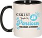 Bellatio Decorations Cadeau mok voor collega - afscheid/pensioen - blauw/zwart - keramiek - 300 ml