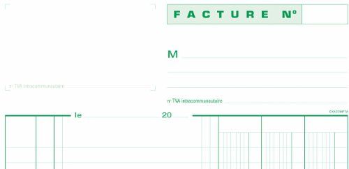 Exacompta Manifold factures avec mention tva 29,7x21cm 50 feuillets dupli autocopiants