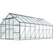 Serre de jardin en polycarbonate, métal et aluminium, anti-UV et coupe-vent, 244 x 500 x 216 cm, verte