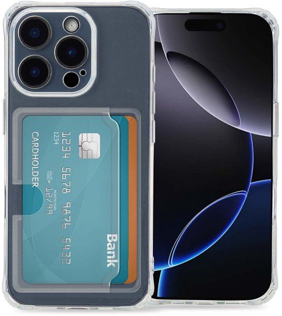 imoshion Hoesje met Pasjeshouder - Geschikt voor Apple iPhone 16 Pro - Transparant
