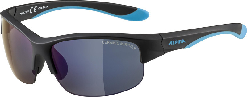 Alpina Flexxy HR Bril Jongeren, black matt-blue/blue mirror