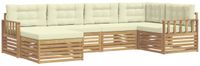 vidaXL - Buiten - bank - set - 6 - st - Wit - en - crèmekleurig - Polyester