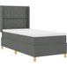 Maison Exclusive Lit à lattes avec sommier intégré, éclairage LED, couleur gris, dimensions 90 x 200 cm, revêtement en tissu