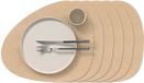 LIND DNA set de 6 Nupo nappe courbe 37x44cm sable