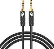 Drivv. AUX Kabel 3.5 mm - Jack naar Jack - 4 Polige Audio Kabel - Gold Plated - Male to Male - PVC - Zwart - 2 meter