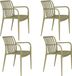 Housecraft Living Amae Tuinstoel Armleuning Kunststof Groen - Set van 4
