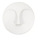 Howard Elliott Ronde Decoratieve Gezicht Opknoping Muur Sculptuur, 25,5 x 25,5 cm, Mat Wit