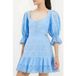 French Connection Cilla Robe mini brodée découpée Bleu Placid