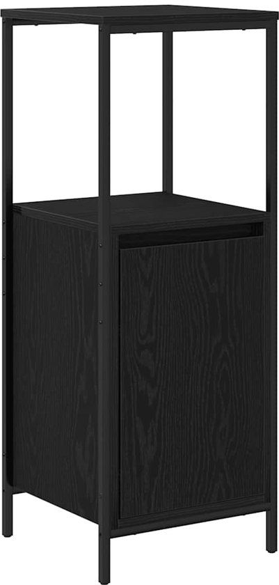 vidaXL Badkamermeubel met 3 planken 36x35x95 cm Zwart Eikenkleurig