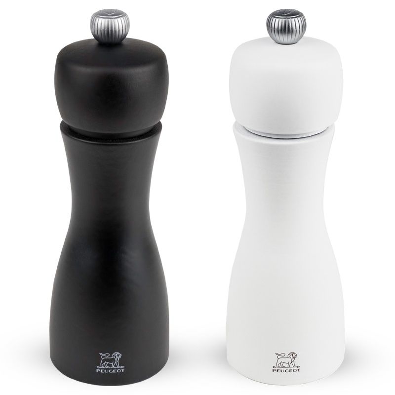 Peugeot Tahiti Salt & Pepper Grinder Set - 15cm - Black & White