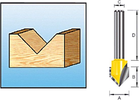 Makita D-10752 V-groeffrees 12,7 60gr S8