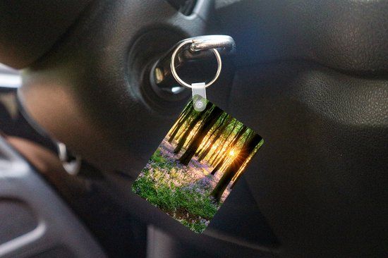 TheKeyMeister Sleutelhanger - Bos - Bloemen - Lavendel - Zon - Paars - Natuur - Uitdeelcadeautjes - Plastic
