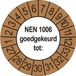 Merkloos / Sans marque Ricard Keuringsstickers NEN 1006 2027 | 50 stuks, Ø 35 mm | Buiten Bruin