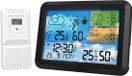 Merkloos / Sans marque Wifi-weerstation met 5,3-inch draadloze binnen-/buitenthermometer en sensor, bediening via de Tuya-app en 3-daagse weersvoorspelling.