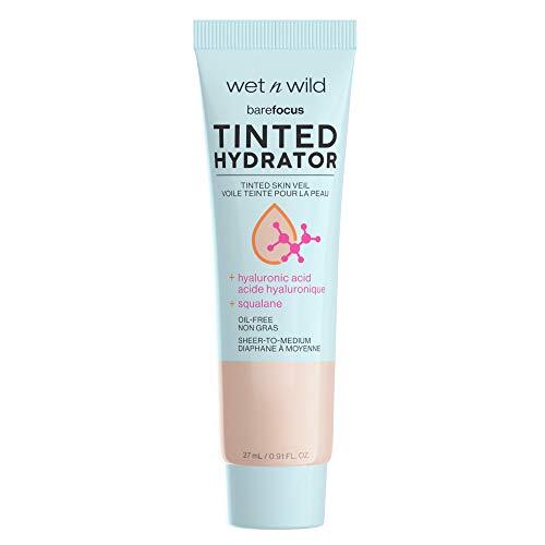 Wet n'Wild Bare Focus Tinted Hydrator Tinted Skin Veil, Nourishing Foundation, Hyaluronic Acid, Fair