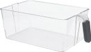 Excellent Houseware Koelkast/keuken organizer mand/bak - transparant - kunststof - L31 x B18 x H11 cm
