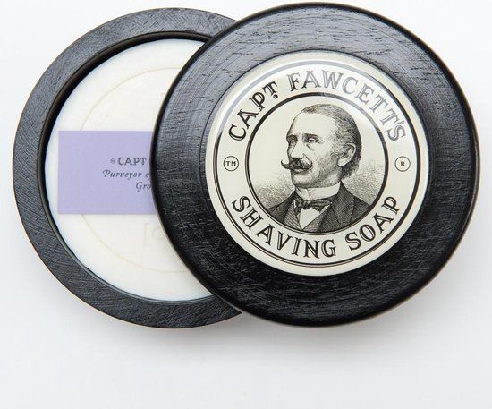 Captain Fawcett Shaving Soap in Wooden Bowl - 100g