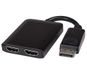 PremiumCord MST DisplayPort naar 2 x HDMI-adapter, uitbreidingsfunctie + spiegel, video 4K @60Hz UHD 2160p, Full HD 1080p, zwart, lengte: 20 cm