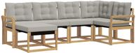 vidaXL - Hoek loungeset - 6 zitplaatsen - Wit en lichtgrijs - Acacia hout