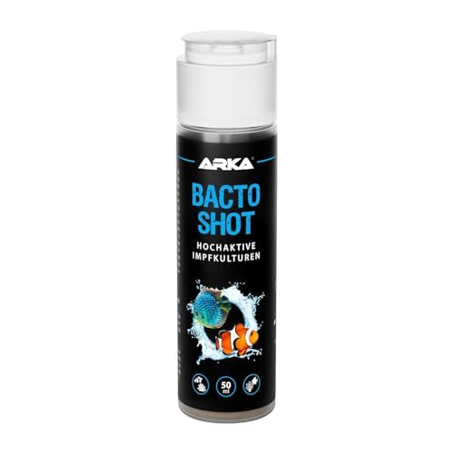ARKA BACTO-Shot - 50 ml - zeer actieve levende vaccinatie culturen voor zeewater en zoetwater aquarium - incl. natuurlijke filtermedia - voor het opfrissen en verbeteren van de waterbiologie
