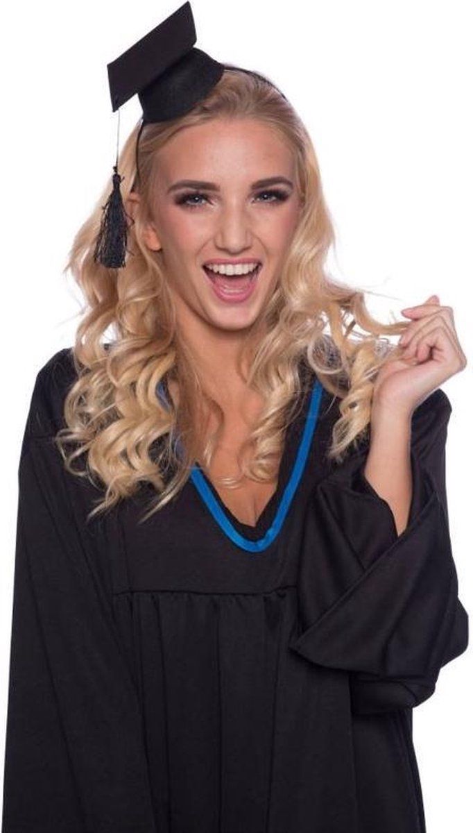 Folat Tiara Afstudeerhoedje Zwart One-size