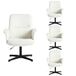 MEUBLE COSY Set van 4 bureaustoelen, draaibaar, in hoogte verstelbaar, make-uptafelstoel, stoel van bouclé-stof, voor werkkamer, slaapkamer, wit, metaal, 66 x 63 x 82-94 cm, 4 stuks