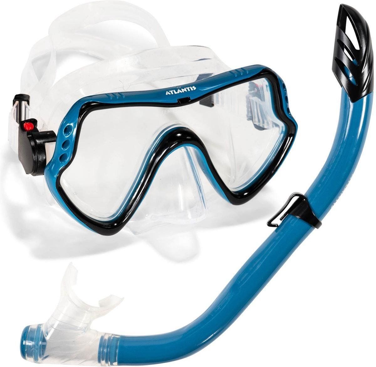 Atlantis Samana Pro Combo Snorkelset - Zwart/Petrol Blauw - Volwassenen