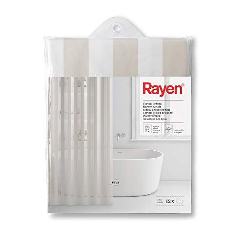 Rayen Douchegordijn - 180 x 200 cm - Waterdicht - Inclusief 12 haken - PVA - Topkwaliteit