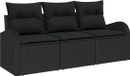 vidaXL Banc de jardin 3 places polyrotin noir