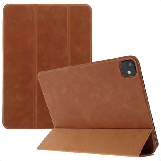 Accezz Tablet Hoes - Geschikt voor Apple iPad Pro 13 (2025) M5 / Pro 13 (2024) M4 - Leather Trifold Bookcase - Bruin