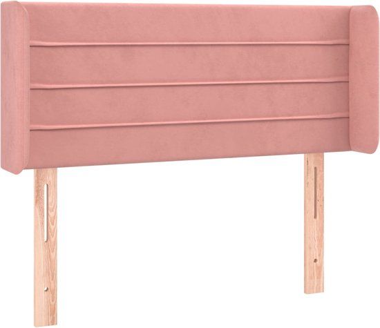 vidaXL Hoofdbord met randen 83x16x78/88 cm fluweel roze