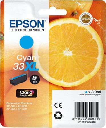 Epson 33XL Cyaan inktcartridge - C13T33624020