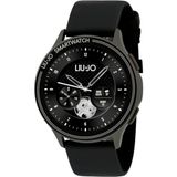 LIU JO Smartwatch Voice Man IP67 horloge voor heren in de kleur zwart met armband van siliconen, waterdichtheid: IP67 tot maximaal 30 minuten, diameter behuizing: 44 mm, SWLJ073