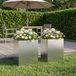 Maison Exclusive - Lot de 2 pots de jardin, argenté, 40 x 30 x 50 cm, en acier inoxydable