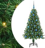 vidaXL Kunstkerstboom Groen 150 cm PVC en Staal en Kunststof