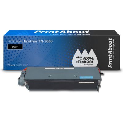 PrintAbout Huismerk Brother TN-3060 Zwart Toner | 8000 pagina's | Compatibel