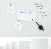 Merkloos Relaxdays Magneetbord Glas - 80 x 50 cm - Wit