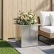 vidaXL Plantenbak met led zilver 30 x 30 x 30 cm