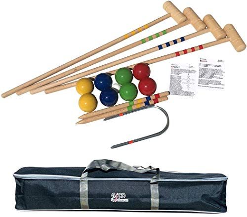 GICO KROBOC - Kwaliteit Krocket en Boccia Spel in Set - 2 Spellen in 1 - Incl. Transporttas - Made in EU 3108