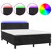VidaXL Boxspringbed met matras en LED-verlichting, zwart, 160x200 cm, fluweel