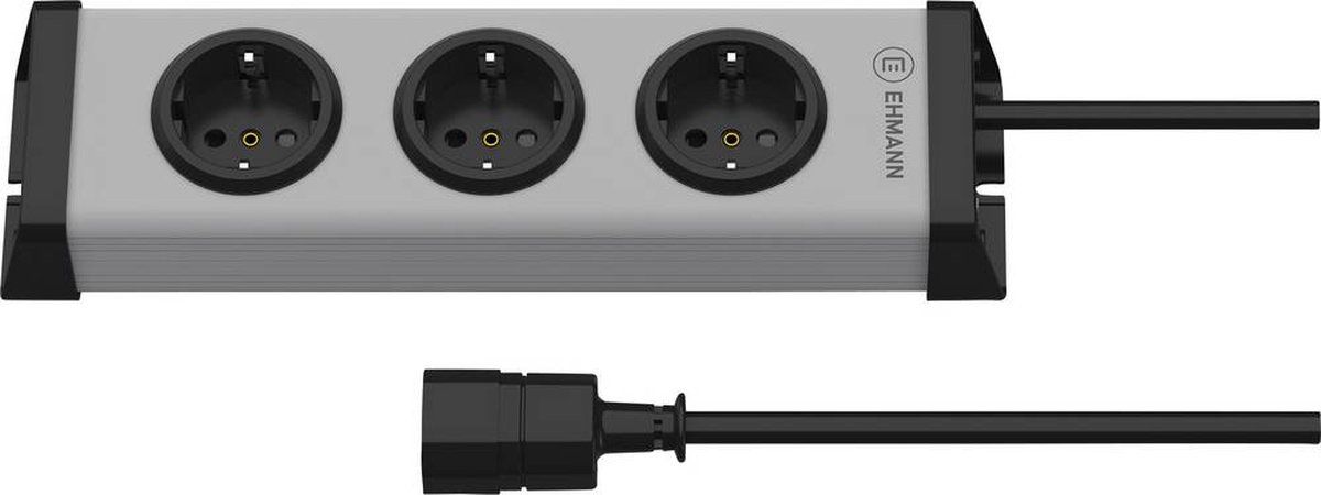 EHMANN Vario Linea stekkerdoos - 3-voudig - Grijs