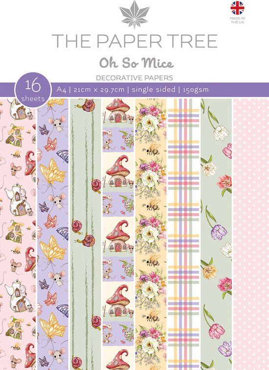 The Paper Tree Oh So Mice Decorative Papers - 14 g - 16 stuks