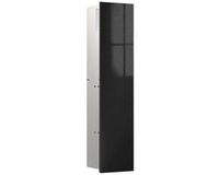 Emco Asis module pure, inbouw, deurscharnier rechts, glasfront uit één stuk, 730x170mm, met reserverolhouder, zwart